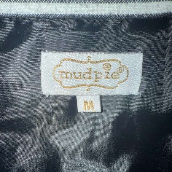 Mud Pie Women's Top Striped Zip Front Vest Closure Pockets Sleeveless Medium - Picture 5 of 7